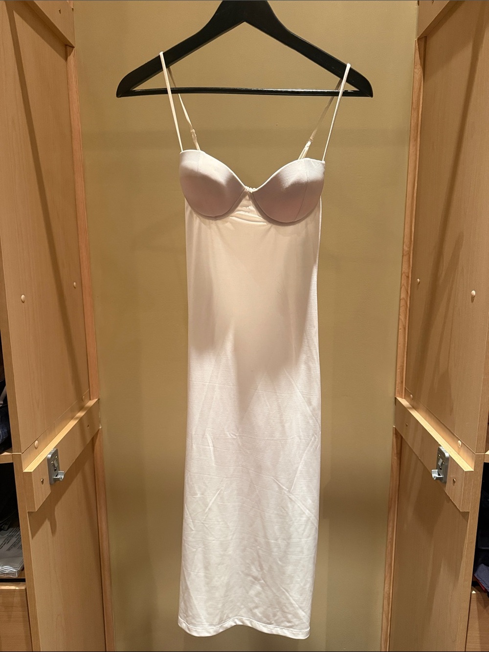 Slip Dress with Built-In Bra in Ivory